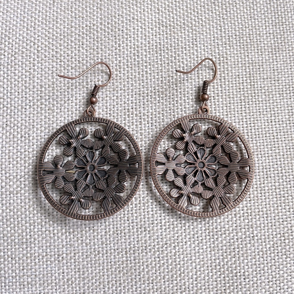 Flower Drop Earrings - Picture 2 of 4